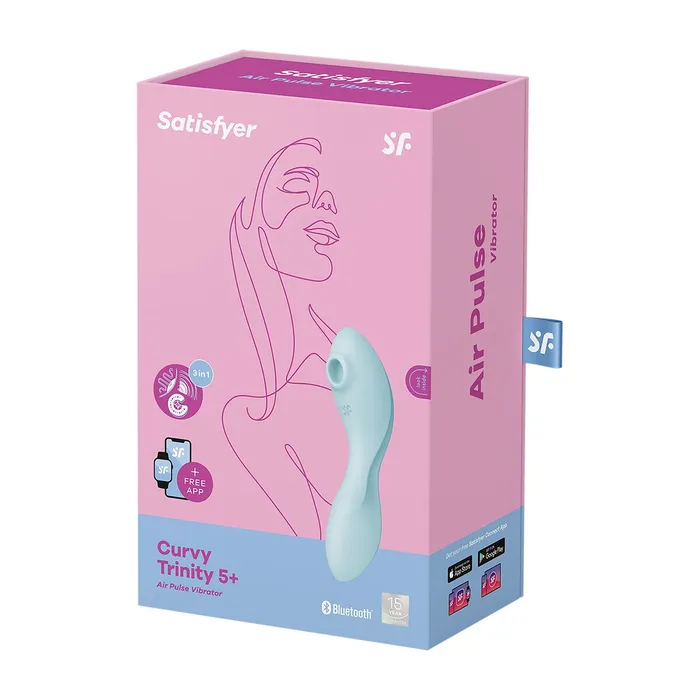 Vibrators | Satisfyer Succhia Clitoride Satisfyer Cruvy Trinity 5+ Azzurro Vibrators | Satisfyer Succhia Clitoride Satisfyer Cruvy Trinity 5+ Azzurro