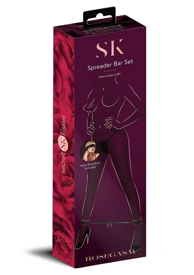Secret Kisses Couples Secret Kisses Rosegasm Spreader Bar Set with Ankle Cuffs and Blindfold Secret Kisses Couples Secret Kisses Rosegasm Spreader Bar Set with Ankle Cuffs and Blindfold