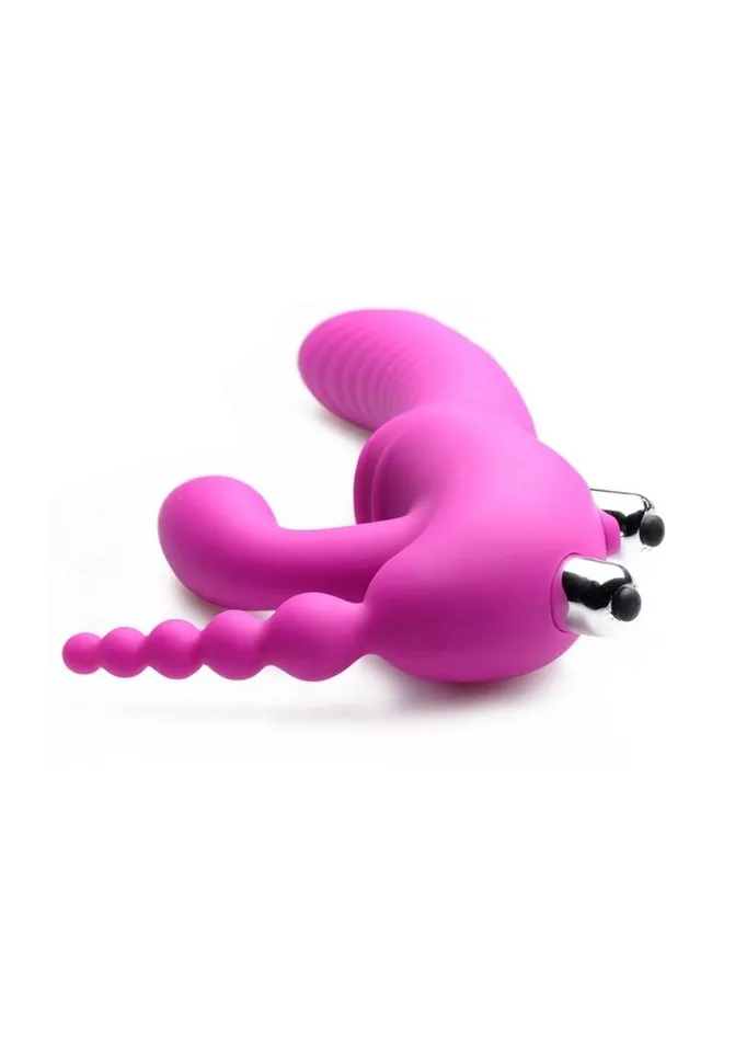 STRAP U Female Sex Toys Strap U Regal Rider Vibrating Silicone Strapless StrapOn Triple G 6in Dildo