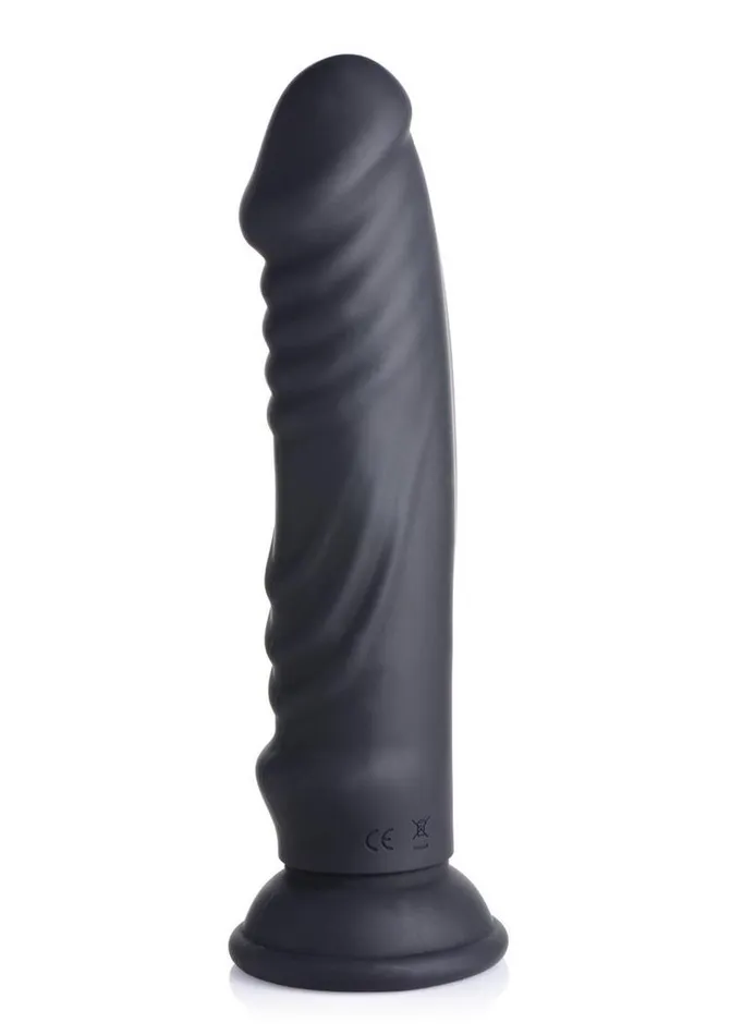 Zeus Vibrating and EStim Rechargeable Silicone Dildo with Remote Control Zeus Electrosex Female Sex Toys