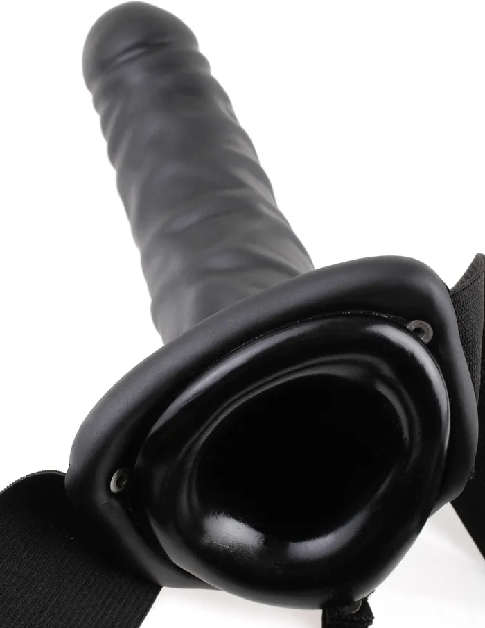 Pipedream Products Female Sex Toys Fetish Fantasy 8in Hollow Strap On Black Vibrating