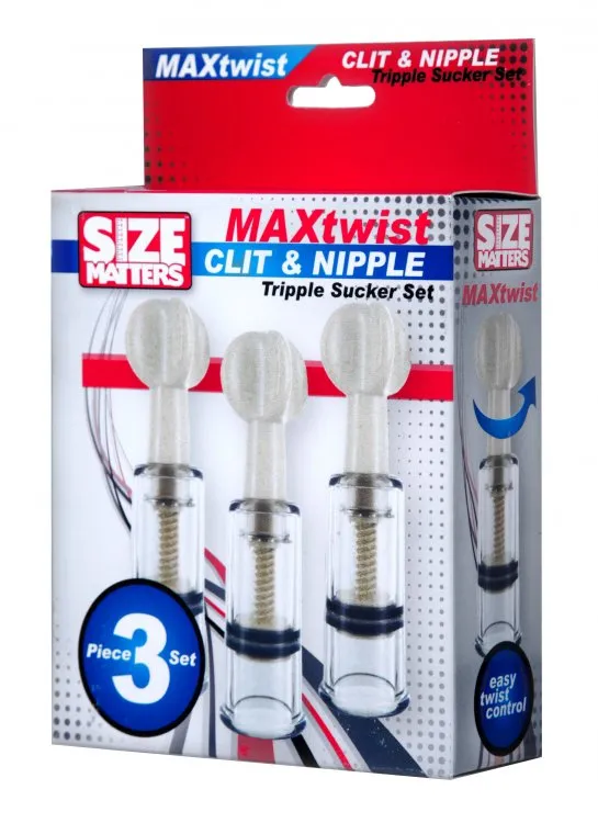 Size Matters Twisted Triplets Nipple Clit Suckers XR Brands Female Sex Toys